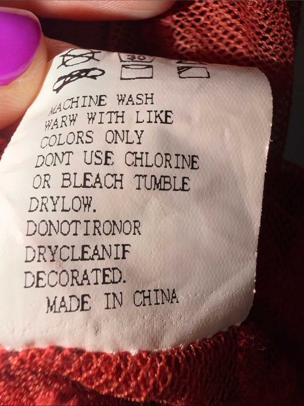 ViViD Rust Colored Lace Overlay Top - Picture 7 of 7